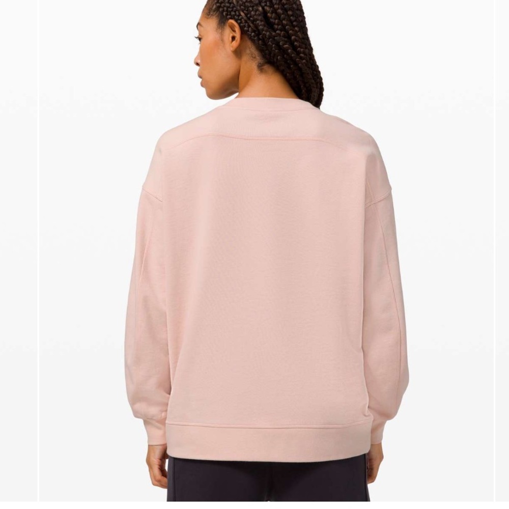 Lululemon Perfectly Oversized Crew Sweatshirt pink blush no sz tag close to sz 6 - Picture 14 of 14